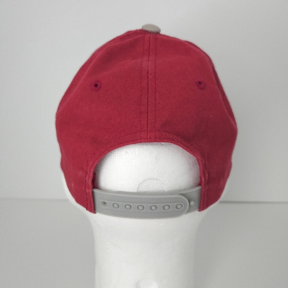 Obey Red, Gray & Silver Embroidered Snapback Baseball Cap Hat - Picture 4 of 8